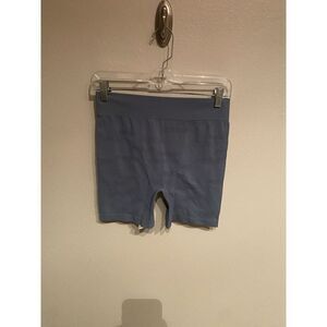 Gymshark Stretch High Rise Bike Shorts Blue Patterned Women's Large 5” Inseam